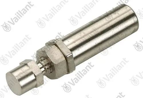Metallene Spindel von Vaillant mit einem runden Ende und einem Gewinde-Adapter, geeignet für installationsbezogene Anwendungen.
